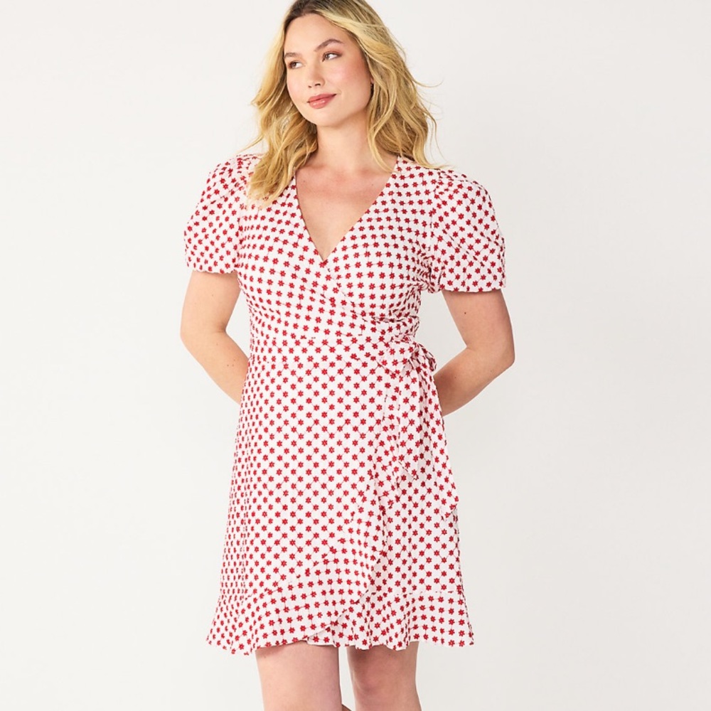 Draper James Puff Sleeve Floral Wrap Dress